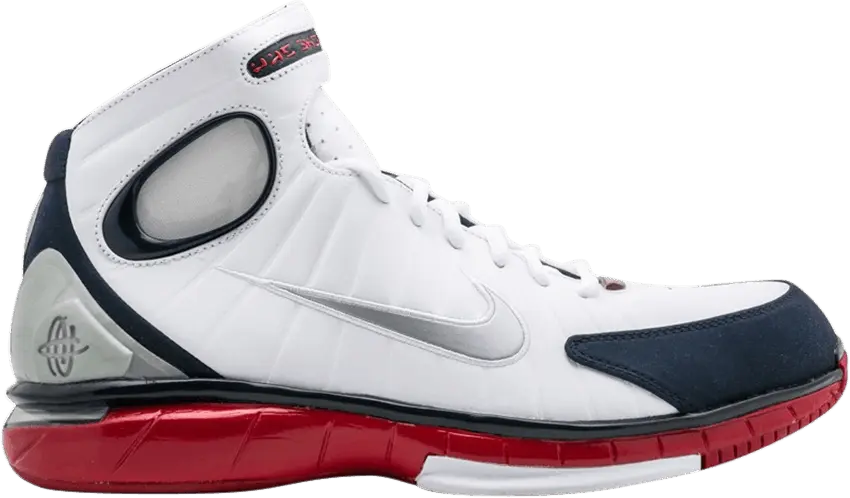 Nike Air Zoom Huarache 2K4 [White/Metallic Silver-Obsidian-Sport Red]