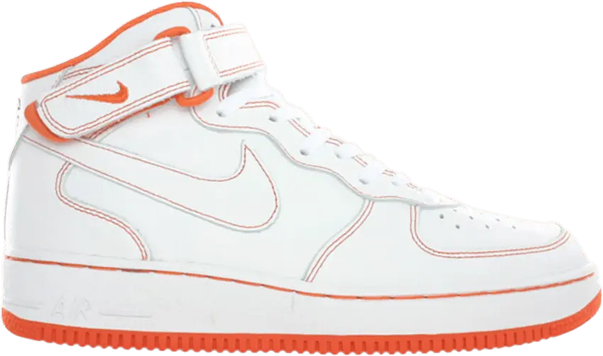  Nike Air Force 1 Mid [White/White-Safety Orange (Nyc)]