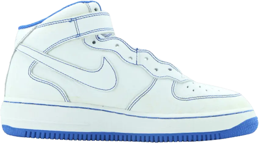  Nike Air Force 1 Mid [White/White-Royal Blue]