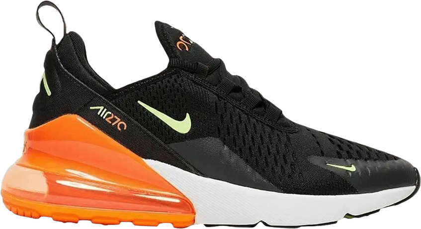  Nike Air Max 270 GS &#039;Black Total Orange&#039; [Black/Ghost Green/Total Orange]