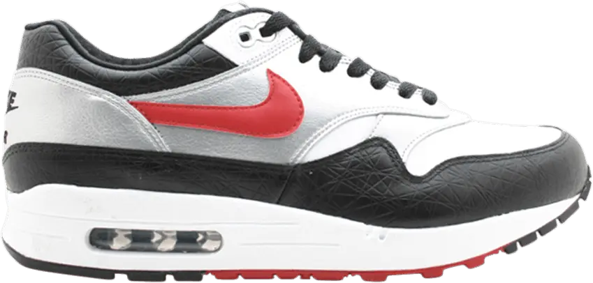  Nike Air Max 1 &#039;Metallic Silver Black Red&#039;