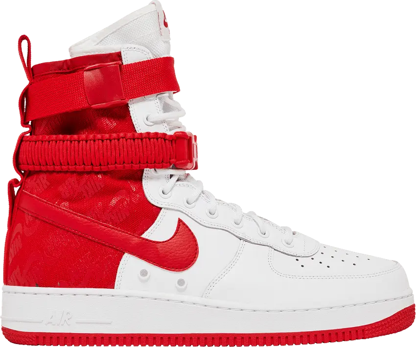  Nike SF Air Force 1 High White University Red