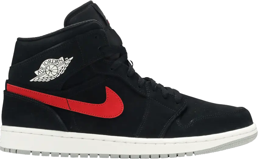  Jordan 1 Mid Multi-Color Swoosh Black