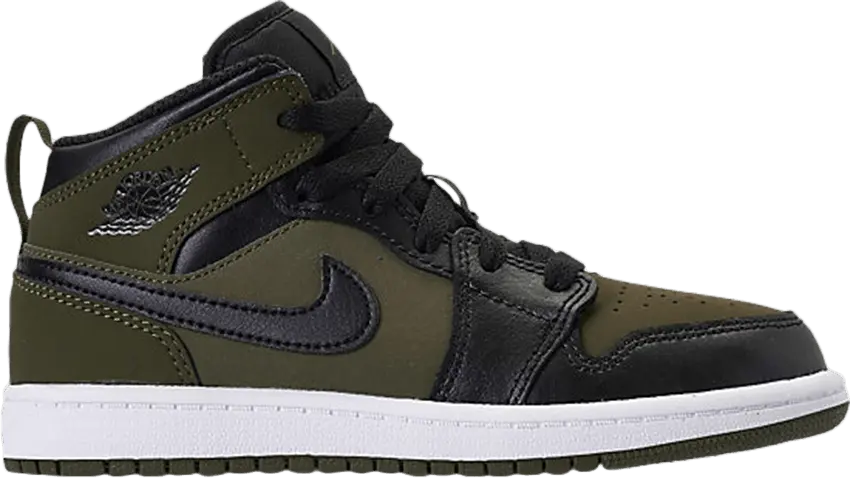  Jordan 1 Mid Olive Canvas (PS)