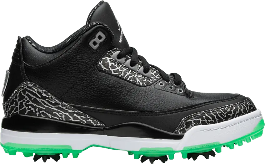  Jordan 3 Retro Golf Black Green Glow