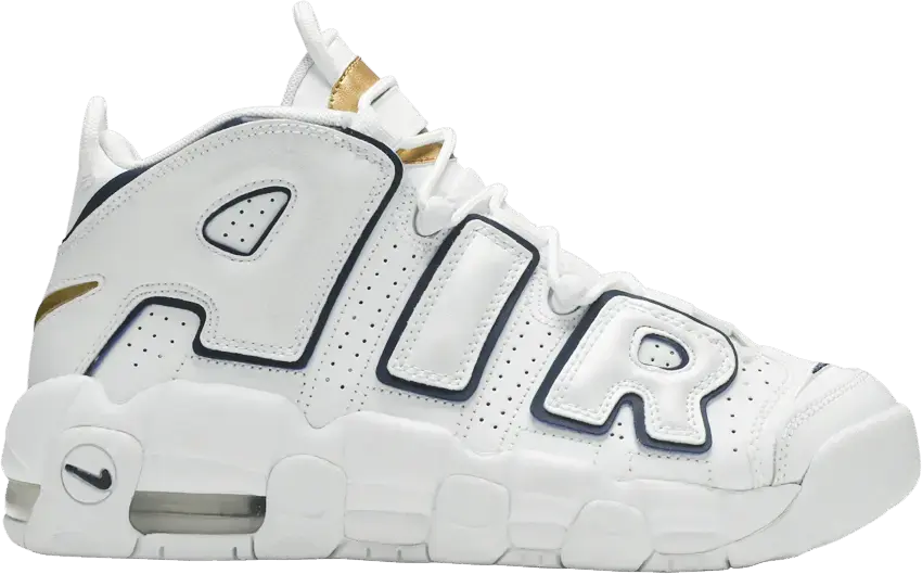  Nike Air More Uptempo White Midnight Navy (GS)