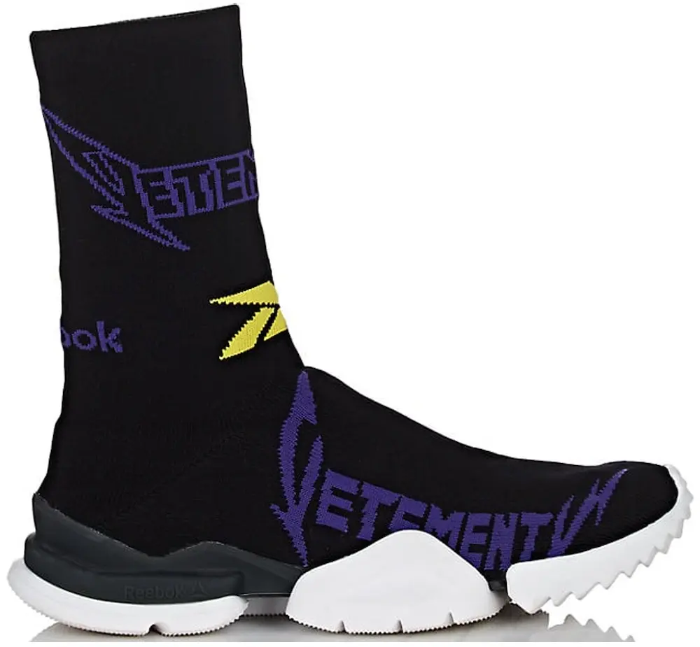  Reebok Sock Runner Vetements Black Yellow Purple