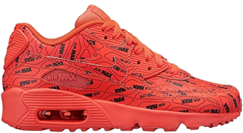  Nike Air Max 90 All-Over Print Bright Crimson (GS)