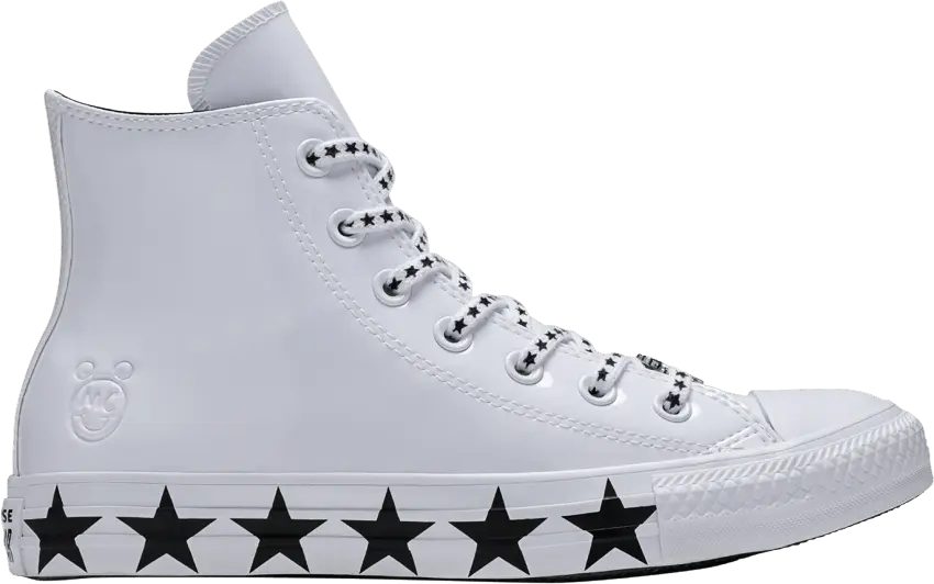  Converse Chuck Taylor All-Star Hi Miley Cyrus White Black Stars (Women&#039;s)