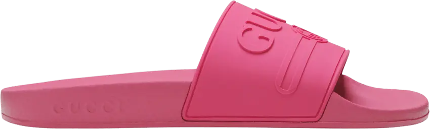  Gucci Logo Slide Pink Rubber