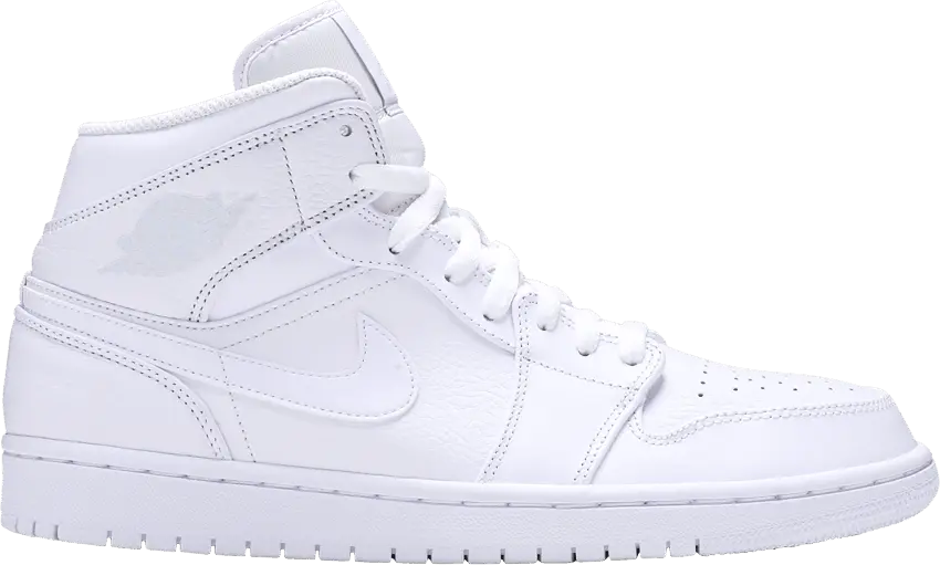  Jordan 1 Mid Triple White (2018)