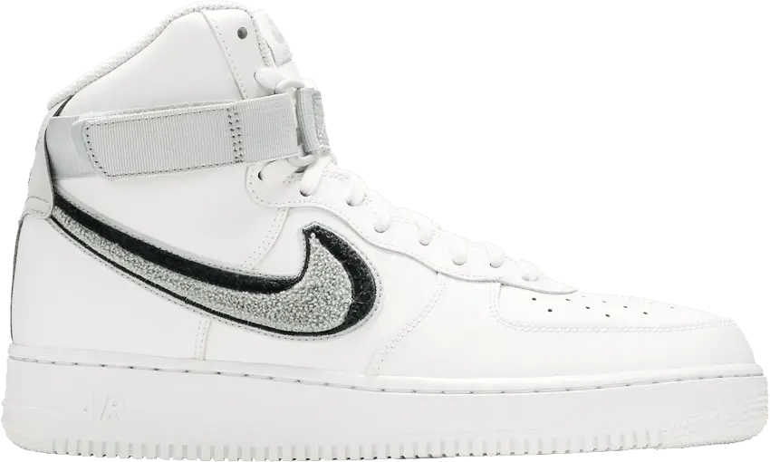  Nike Air Force 1 High 3D Chenille White Grey Black