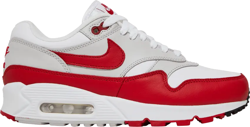  Nike Air Max 90/1 White University Red (Women&#039;s)