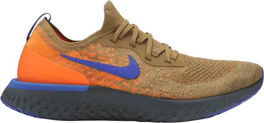  Nike Epic React Flyknit Golden Beige Racer Blue