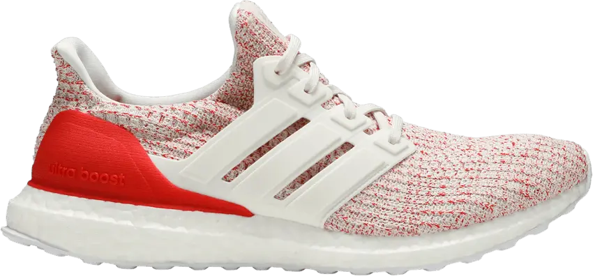  Adidas adidas Ultra Boost 4.0 Chalk White Active Red (Women&#039;s)