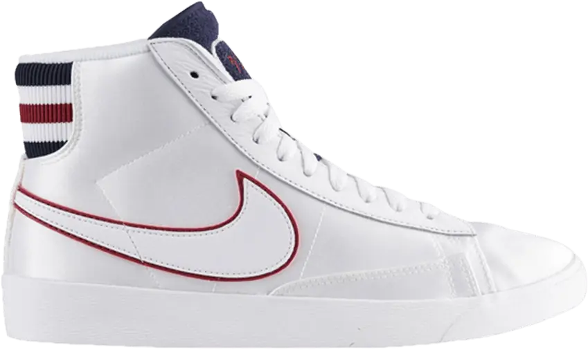  Nike Blazer Mid White Blackened Blue Red Crush (Women&#039;s)