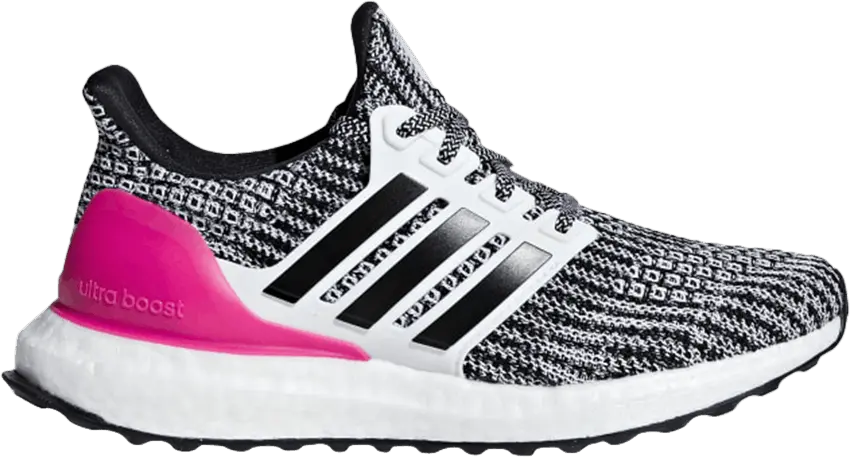  Adidas adidas Ultra Boost 4.0 White Black Pink (Youth)