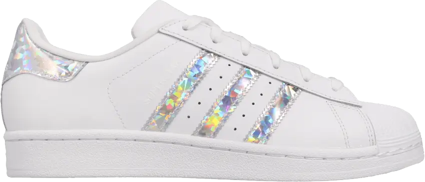  Adidas adidas Superstar White Holographic Stripes (Youth)