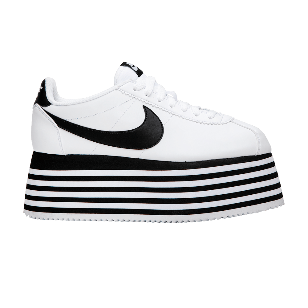  Nike Cortez Platform Comme des Garcons White Black (Women&#039;s)