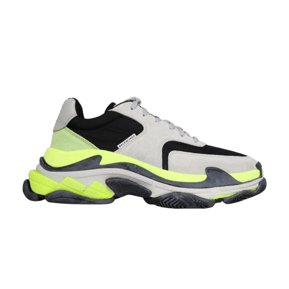  Balenciaga Triple S Black Neon Green Light Grey