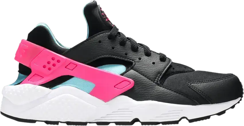  Nike Air Huarache Run Black Laser Fuchsia Blue Gale