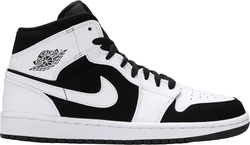  Jordan 1 Mid White Black