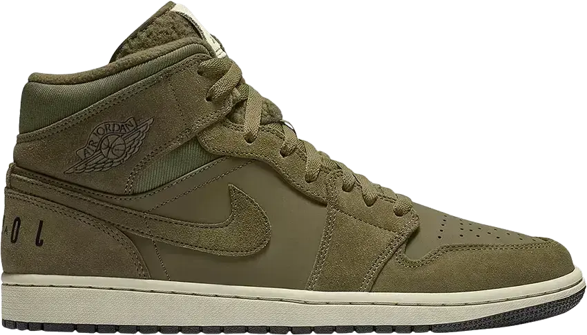  Jordan 1 Mid Olive Canvas (2018)