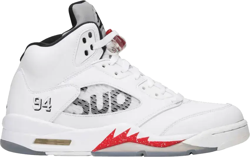  Supreme x Air Jordan 5 Retro &#039;White&#039; Sample