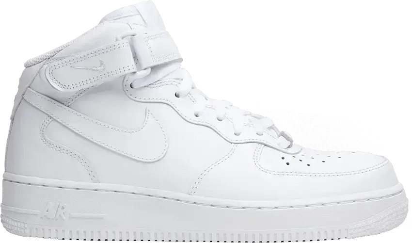  Nike Wmns Air Force 1 Mid 07 Leather &#039;Triple White&#039;
