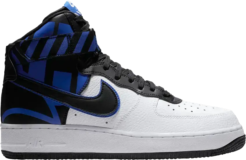  Nike Air Force 1 High Force Logo White Black Royal