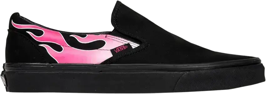  Vans Slip-On Flame Neon Pink Black