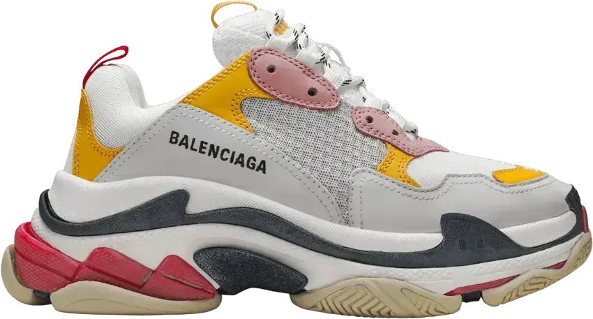  Balenciaga Wmns Triple S Trainer &#039;White Yellow&#039;