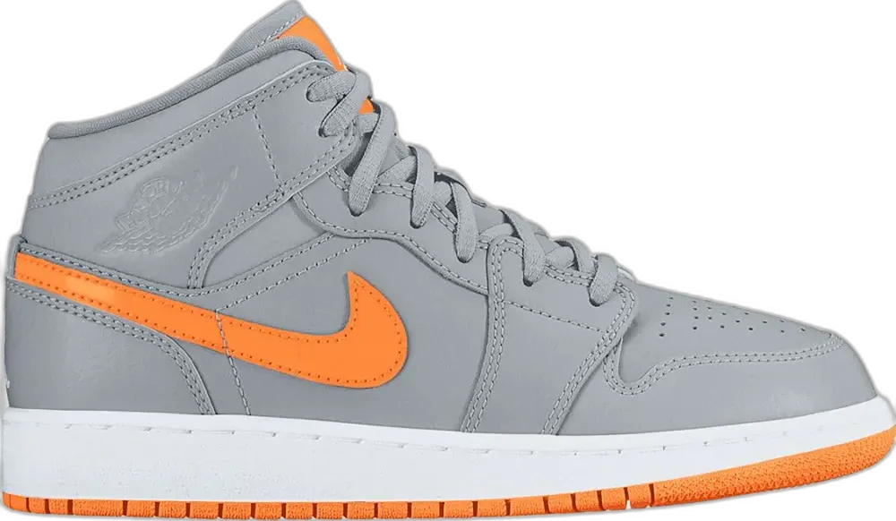  Jordan 1 Mid Wolf Grey Bright Citrus (GS)