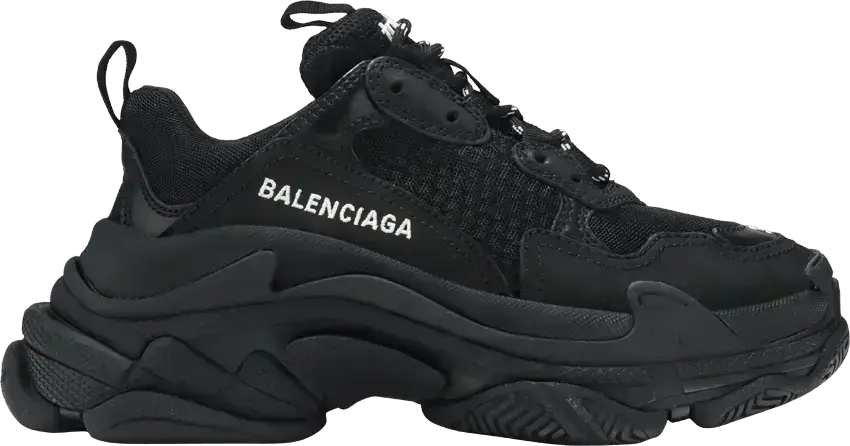  Balenciaga Triple S Triple Black (2018) Reissue Nondistressed (Women&#039;s)