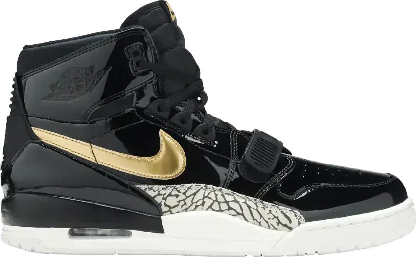  Jordan Legacy 312 Black Gold Patent