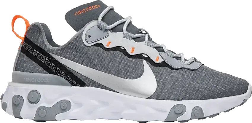  Nike React Element 55 Cool Grey Hyper Crimson