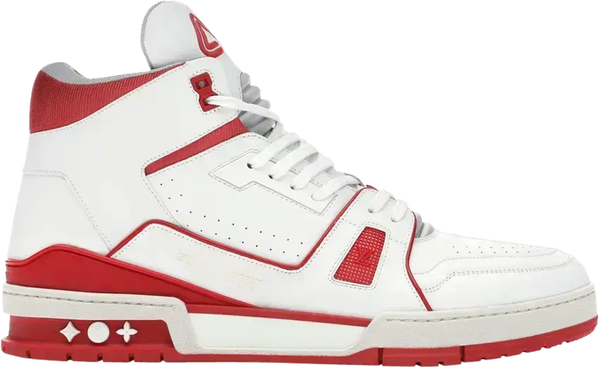  Louis Vuitton LV Trainer Sneaker Mid White Red