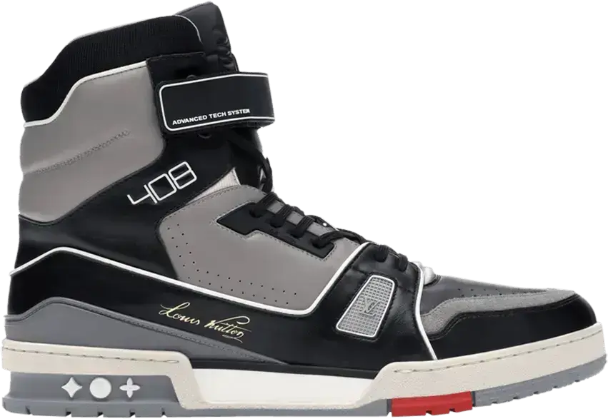  Louis Vuitton LV Trainer Sneaker Boot High Black Grey