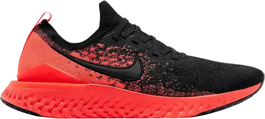  Nike Epic React Flyknit 2 Black Bright Crimson Infrared