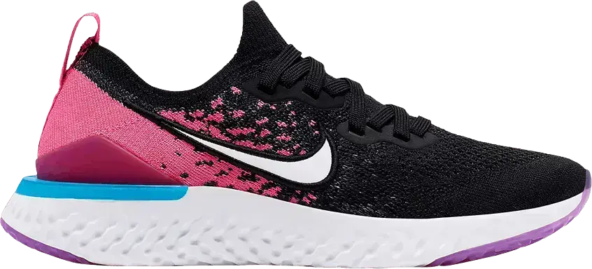  Nike Epic React Flyknit 2 GS &#039;Black Pink Blast&#039;