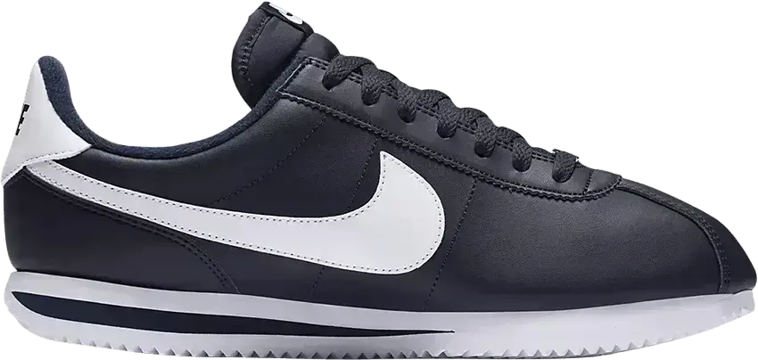  Nike Cortez Basic Leather Obsidian/White-Metallic Silver