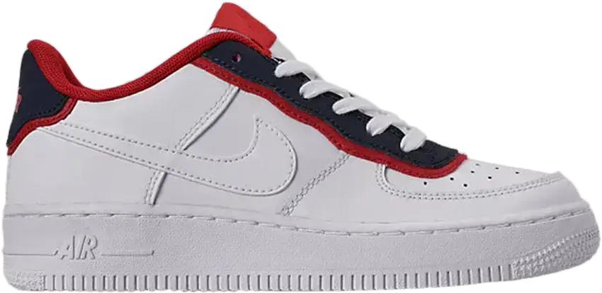  Nike Air Force 1 Low Double Layer White Obsidian Red (GS)