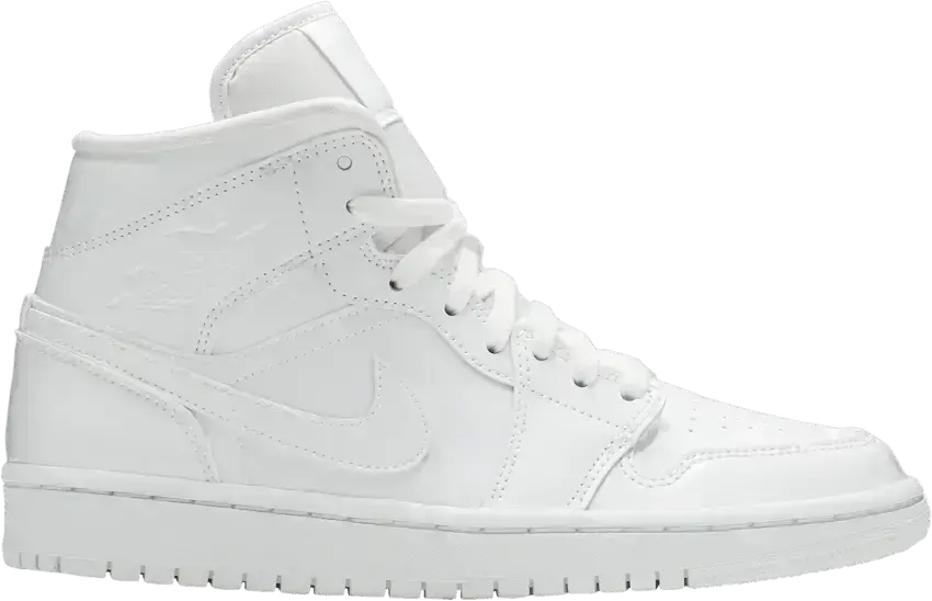  Jordan 1 Mid Triple White (Women&#039;s)