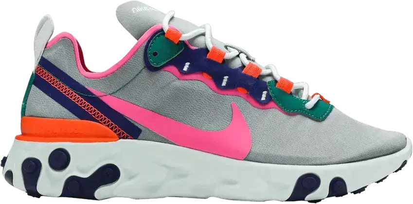  Nike React Element 55 Wolf Grey Multi-Color (Women&#039;s)