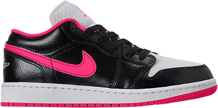  Jordan 1 Low Black White Hyper Pink (GS)