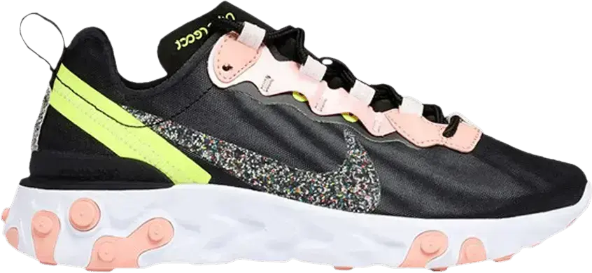  Nike React Element 55 Premium Black Coral Stardust (Women&#039;s)
