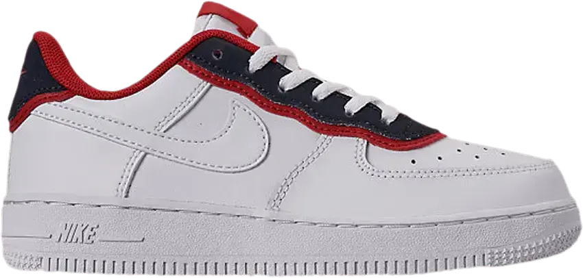  Nike Air Force 1 Low Double Layer White Obsidian Red (PS)