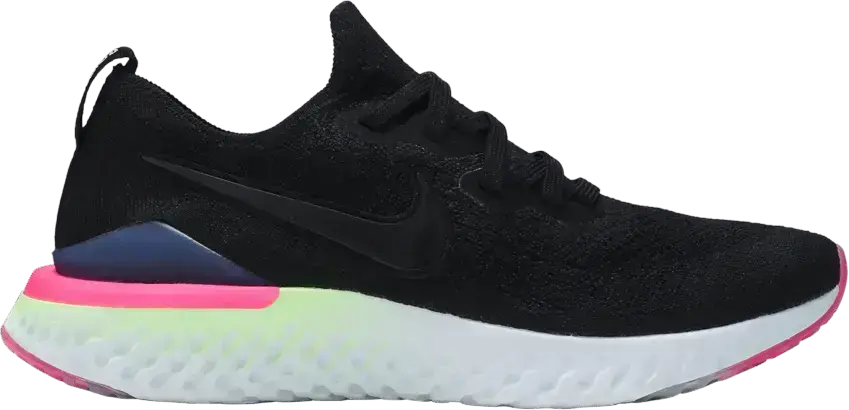  Nike Epic React Flyknit 2 Black Sapphire Hyper Pink