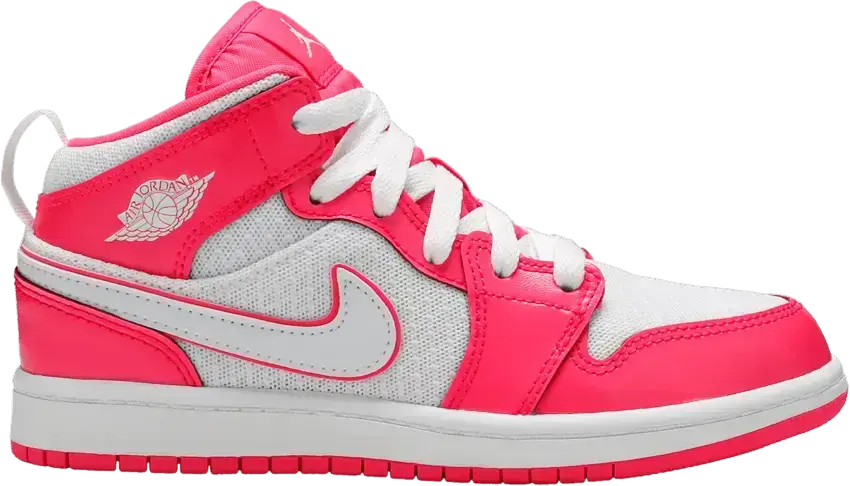  Jordan 1 Mid Hyper Pink White (PS)