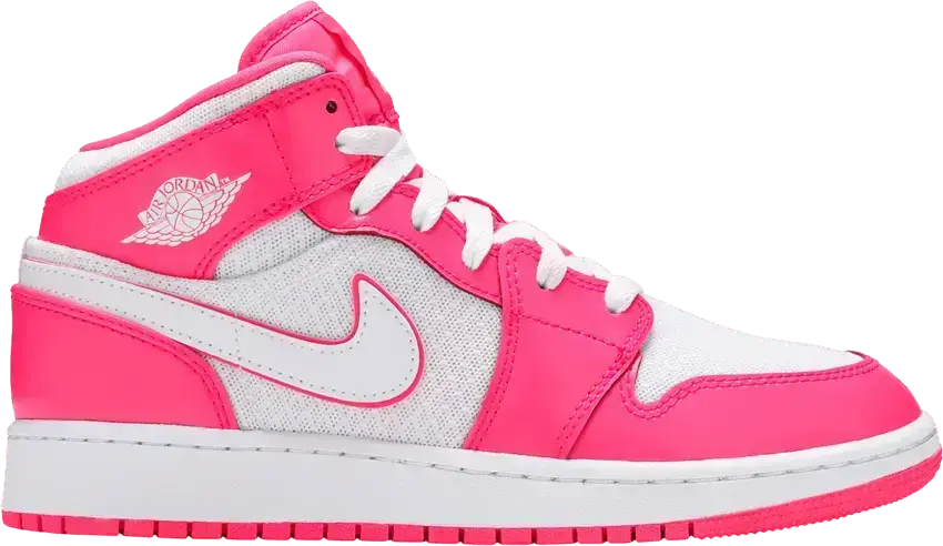  Jordan 1 Mid Hyper Pink White (GS)